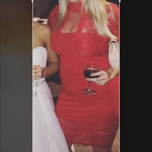 Red Lace Dress - Express